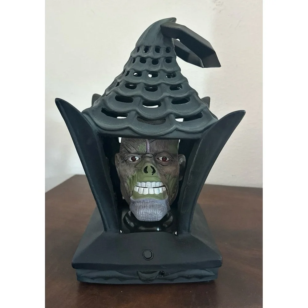 Vtg 90's Gemmy Halloween LaughZombie Head in Lantern‎ - Laughs and Mouth Moves